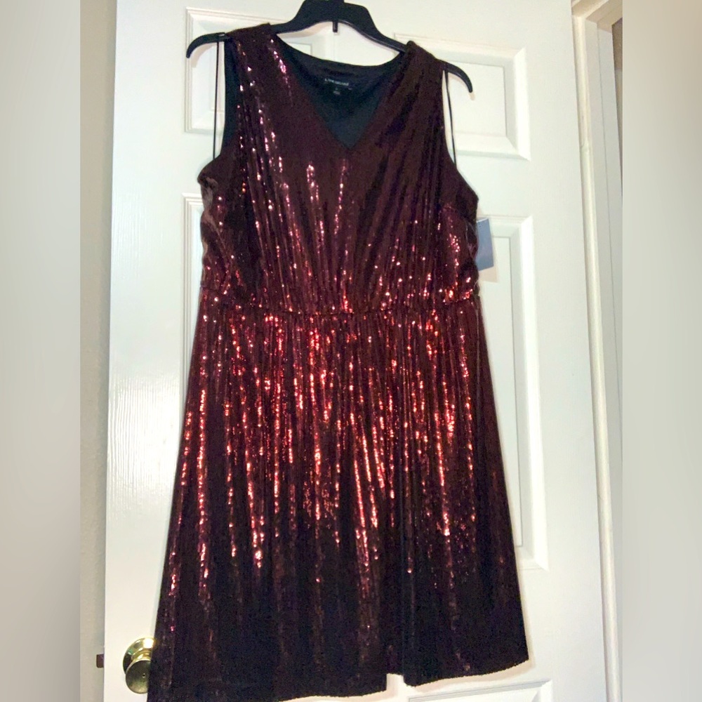 Red/Black Sequin Ombré Sleeveless Dress